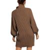 imageANRABESS Women Oversized Sweater Dress Turtleneck Batwing Long Sleeve Ribbed Knit Loose 2025 Fall Winter Casual Short DressCamel