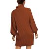imageANRABESS Women Oversized Sweater Dress Turtleneck Batwing Long Sleeve Ribbed Knit Loose 2025 Fall Winter Casual Short DressCaramel