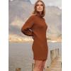 imageANRABESS Women Oversized Sweater Dress Turtleneck Batwing Long Sleeve Ribbed Knit Loose 2025 Fall Winter Casual Short DressCaramel