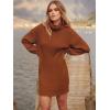 imageANRABESS Women Oversized Sweater Dress Turtleneck Batwing Long Sleeve Ribbed Knit Loose 2025 Fall Winter Casual Short DressCaramel