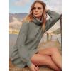 imageANRABESS Women Oversized Sweater Dress Turtleneck Batwing Long Sleeve Ribbed Knit Loose 2025 Fall Winter Casual Short DressCoffee Gray