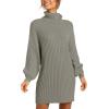 imageANRABESS Women Oversized Sweater Dress Turtleneck Batwing Long Sleeve Ribbed Knit Loose 2025 Fall Winter Casual Short DressCoffee Gray