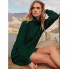 imageANRABESS Women Oversized Sweater Dress Turtleneck Batwing Long Sleeve Ribbed Knit Loose 2025 Fall Winter Casual Short DressDark Green