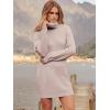 imageANRABESS Women Oversized Sweater Dress Turtleneck Batwing Long Sleeve Ribbed Knit Loose 2025 Fall Winter Casual Short DressLight Pink