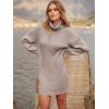 imageANRABESS Women Oversized Sweater Dress Turtleneck Batwing Long Sleeve Ribbed Knit Loose 2025 Fall Winter Casual Short DressPink Apricot