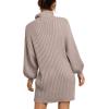 imageANRABESS Women Oversized Sweater Dress Turtleneck Batwing Long Sleeve Ribbed Knit Loose 2025 Fall Winter Casual Short DressPink Apricot