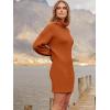 imageANRABESS Women Oversized Sweater Dress Turtleneck Batwing Long Sleeve Ribbed Knit Loose 2025 Fall Winter Casual Short DressPumpkin
