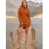 imageANRABESS Women Oversized Sweater Dress Turtleneck Batwing Long Sleeve Ribbed Knit Loose 2025 Fall Winter Casual Short DressPumpkin