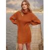 imageANRABESS Women Oversized Sweater Dress Turtleneck Batwing Long Sleeve Ribbed Knit Loose 2025 Fall Winter Casual Short DressPumpkin