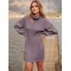 imageANRABESS Women Oversized Sweater Dress Turtleneck Batwing Long Sleeve Ribbed Knit Loose 2025 Fall Winter Casual Short DressPurple