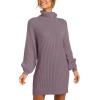 imageANRABESS Women Oversized Sweater Dress Turtleneck Batwing Long Sleeve Ribbed Knit Loose 2025 Fall Winter Casual Short DressPurple
