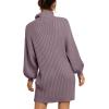 imageANRABESS Women Oversized Sweater Dress Turtleneck Batwing Long Sleeve Ribbed Knit Loose 2025 Fall Winter Casual Short DressPurple