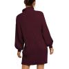 imageANRABESS Women Oversized Sweater Dress Turtleneck Batwing Long Sleeve Ribbed Knit Loose 2025 Fall Winter Casual Short DressWine