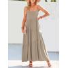 imageANRABESS Women Summer Casual Loose Sleeveless Sundress Spaghetti Strap Flowy Boho Linen Beach Vacation Maxi Long DressGray