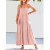 imageANRABESS Women Summer Casual Loose Sleeveless Sundress Spaghetti Strap Flowy Boho Linen Beach Vacation Maxi Long DressPink