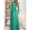 imageANRABESS Women Summer Deep V Neck Short Sleeve Dresses Slit Elegant Wedding Guest Formal Cocktail Evening Maxi Long DressZblue Green