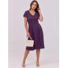imageANRABESS Women Summer Dress Casual Short Sleeve V Neck ALine Knee Length Pleated Flowy 2025 Fashion Midi Dresses with PocketPurple