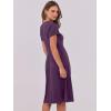 imageANRABESS Women Summer Dress Casual Short Sleeve V Neck ALine Knee Length Pleated Flowy 2025 Fashion Midi Dresses with PocketPurple