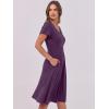 imageANRABESS Women Summer Dress Casual Short Sleeve V Neck ALine Knee Length Pleated Flowy 2025 Fashion Midi Dresses with PocketPurple