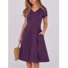 imageANRABESS Women Summer Dress Casual Short Sleeve V Neck ALine Knee Length Pleated Flowy 2025 Fashion Midi Dresses with PocketPurple
