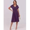 imageANRABESS Women Summer Dress Casual Short Sleeve V Neck ALine Knee Length Pleated Flowy 2025 Fashion Midi Dresses with PocketPurple