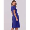imageANRABESS Women Summer Dress Casual Short Sleeve V Neck ALine Knee Length Pleated Flowy 2025 Fashion Midi Dresses with PocketRoyal Blue