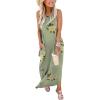 imageANRABESS Women Summer Maxi Dress Beach Vacation Sundress Sleeveless Casual Loose Shirt Dresses 2025 Travel OutfitsFloral Pea Green