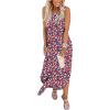 imageANRABESS Women Summer Maxi Dress Beach Vacation Sundress Sleeveless Casual Loose Shirt Dresses 2025 Travel OutfitsFloral Rainbow