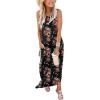 imageANRABESS Women Summer Maxi Dress Beach Vacation Sundress Sleeveless Casual Loose Shirt Dresses 2025 Travel OutfitsFloral Roses