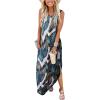 imageANRABESS Women Summer Maxi Dress Beach Vacation Sundress Sleeveless Casual Loose Shirt Dresses 2025 Travel OutfitsPrinted Leaves