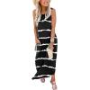 imageANRABESS Women Summer Maxi Dress Beach Vacation Sundress Sleeveless Casual Loose Shirt Dresses 2025 Travel OutfitsStripe Black White