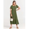 imageANRABESS Womens 2025 Summer Casual Maxi Dress A line Tiered Flowy Short Sleeve Crewneck T Shirt Beach Travel Long DressesArmy Green