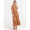 imageANRABESS Womens 2025 Summer Casual Maxi Dress A line Tiered Flowy Short Sleeve Crewneck T Shirt Beach Travel Long DressesBrown