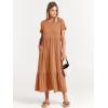 imageANRABESS Womens 2025 Summer Casual Maxi Dress A line Tiered Flowy Short Sleeve Crewneck T Shirt Beach Travel Long DressesBrown