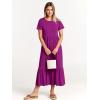 imageANRABESS Womens 2025 Summer Casual Maxi Dress A line Tiered Flowy Short Sleeve Crewneck T Shirt Beach Travel Long DressesFuchsia