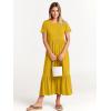 imageANRABESS Womens 2025 Summer Casual Maxi Dress A line Tiered Flowy Short Sleeve Crewneck T Shirt Beach Travel Long DressesMustrad Yellow