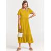 imageANRABESS Womens 2025 Summer Casual Maxi Dress A line Tiered Flowy Short Sleeve Crewneck T Shirt Beach Travel Long DressesMustrad Yellow