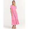imageANRABESS Womens 2025 Summer Casual Maxi Dress A line Tiered Flowy Short Sleeve Crewneck T Shirt Beach Travel Long DressesPink