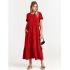 imageANRABESS Womens 2025 Summer Casual Maxi Dress A line Tiered Flowy Short Sleeve Crewneck T Shirt Beach Travel Long DressesRed
