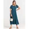 imageANRABESS Womens 2025 Summer Casual Maxi Dress A line Tiered Flowy Short Sleeve Crewneck T Shirt Beach Travel Long DressesTeal Blue