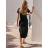 imageANRABESS Womens 2025 Summer Maxi Tshirt Dress Short Sleeve Crewneck Tie Waist Casual Slim Fit Slit Spring Long Beach DressesBlack