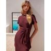 imageANRABESS Womens 2025 Summer Maxi Tshirt Dress Short Sleeve Crewneck Tie Waist Casual Slim Fit Slit Spring Long Beach DressesBurgundy