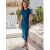 imageANRABESS Womens 2025 Summer Maxi Tshirt Dress Short Sleeve Crewneck Tie Waist Casual Slim Fit Slit Spring Long Beach DressesCyan