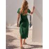 imageANRABESS Womens 2025 Summer Maxi Tshirt Dress Short Sleeve Crewneck Tie Waist Casual Slim Fit Slit Spring Long Beach DressesDeep Green
