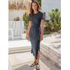 imageANRABESS Womens 2025 Summer Maxi Tshirt Dress Short Sleeve Crewneck Tie Waist Casual Slim Fit Slit Spring Long Beach DressesGray Green