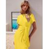 imageANRABESS Womens 2025 Summer Maxi Tshirt Dress Short Sleeve Crewneck Tie Waist Casual Slim Fit Slit Spring Long Beach DressesMustard Yellow