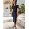 imageANRABESS Womens 2025 Summer Maxi Tshirt Dress Short Sleeve Crewneck Tie Waist Casual Slim Fit Slit Spring Long Beach DressesNavy Blue