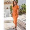 imageANRABESS Womens 2025 Summer Maxi Tshirt Dress Short Sleeve Crewneck Tie Waist Casual Slim Fit Slit Spring Long Beach DressesOrange