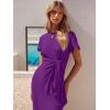 imageANRABESS Womens 2025 Summer Maxi Tshirt Dress Short Sleeve Crewneck Tie Waist Casual Slim Fit Slit Spring Long Beach DressesPurple