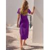 imageANRABESS Womens 2025 Summer Maxi Tshirt Dress Short Sleeve Crewneck Tie Waist Casual Slim Fit Slit Spring Long Beach DressesPurple